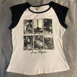 Las Vegas glitter graphic print tee t shirt